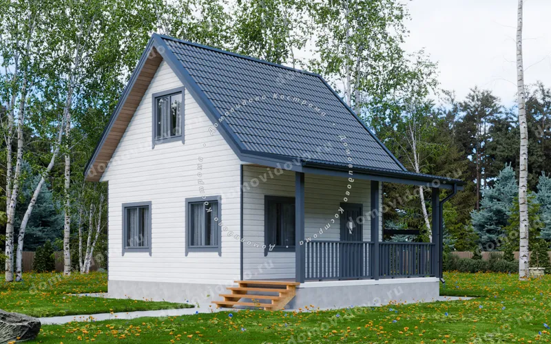 Каркасный дом 6×6 с мансардой