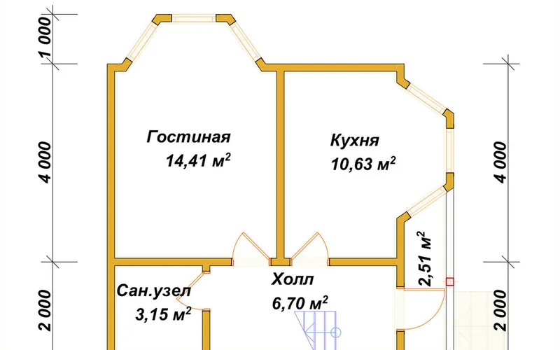 Дом из бруса 7х7 с санузлом и 2 эркерами, фото 5