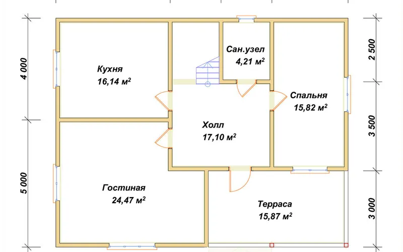 Проект дома из бруса 9х11 с мансардой, фото 5