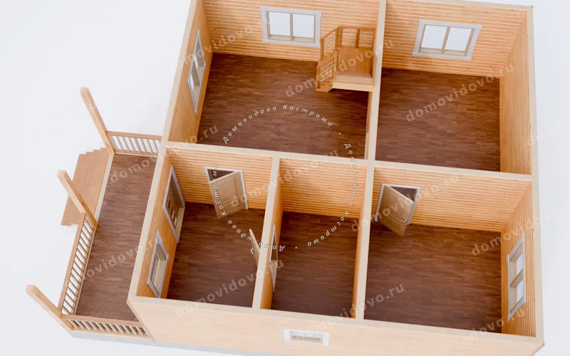 Дом 8х10 из бруса с балконом и террасой, фото 8