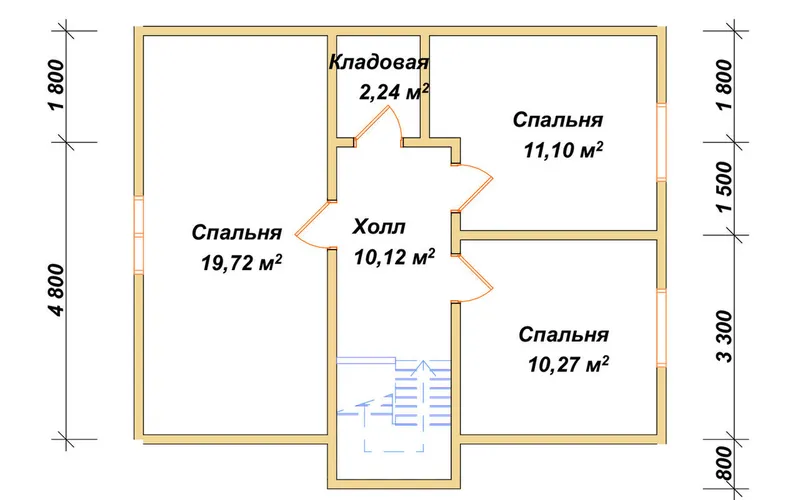 Дом из бруса 8х8 с мансардой, фото 6