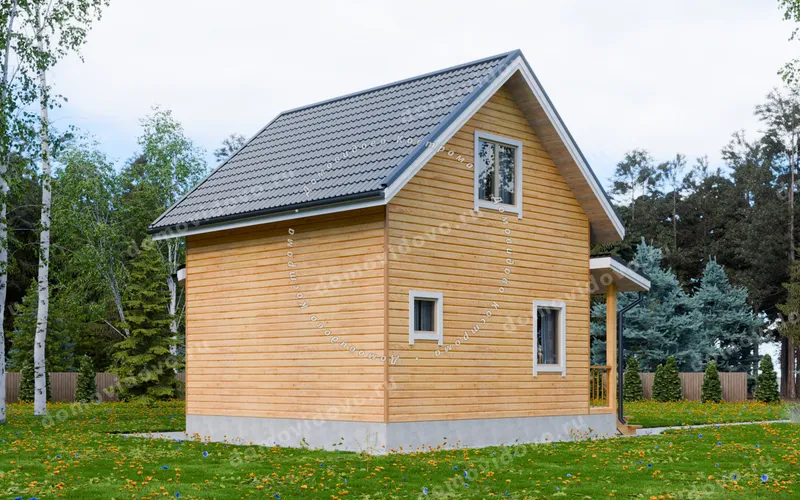 Дом из бруса 7х7 с санузлом и 2 эркерами, фото 4