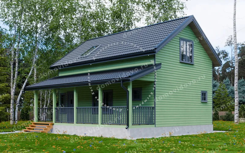 Каркасный дом-баня 6х9