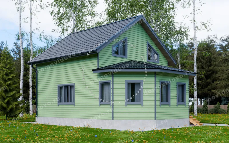 Каркасный дом 7х10 с верандой