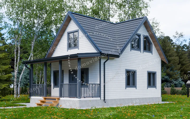 Каркасный дом 6×8 с мансардой