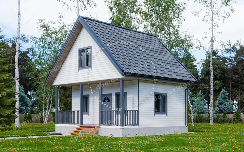 Каркасный дом 7×7 с мансардой