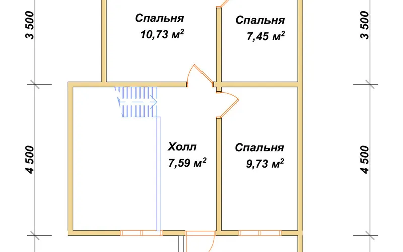 Дом 8х10 из бруса с балконом и террасой, фото 6
