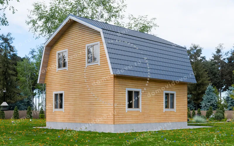 Дом 8х10 из бруса с балконом и террасой, фото 3