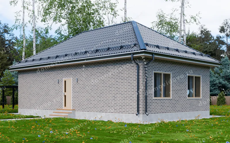 Кирпичный дом 7,3×12,4