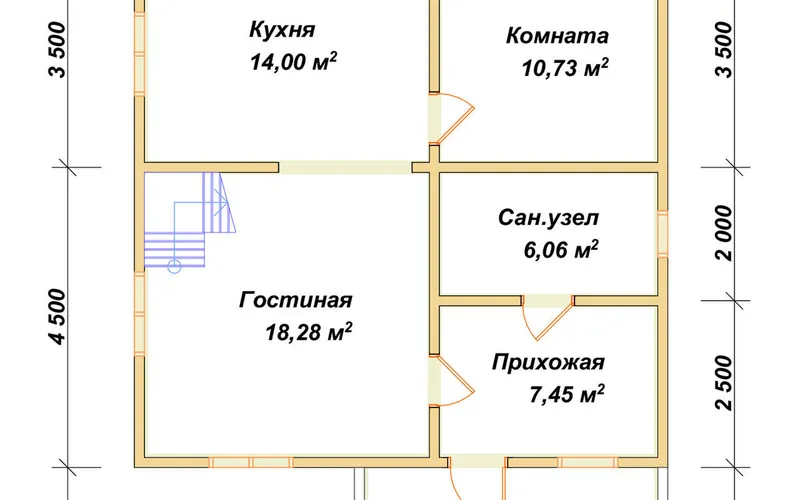 Дом 8х10 из бруса с балконом и террасой, фото 5