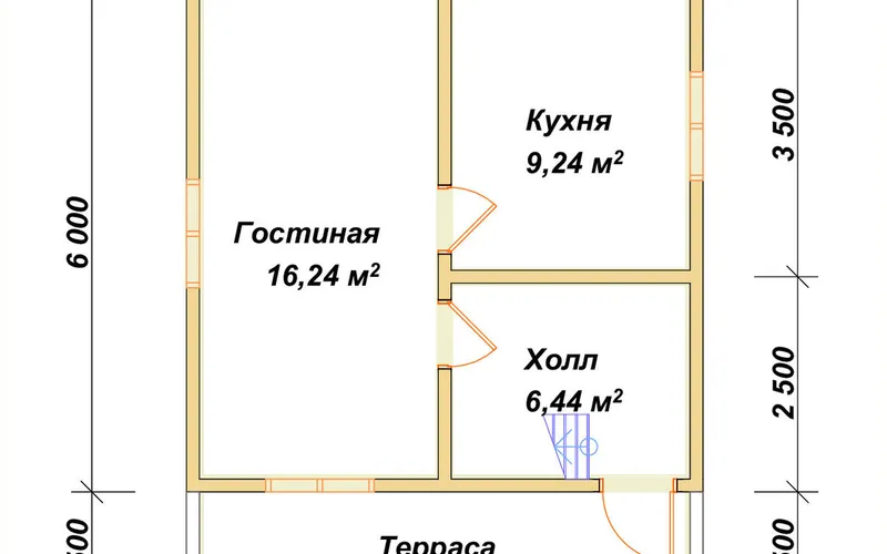 Дом из бруса 6х6 с ломаной крышей, фото 5