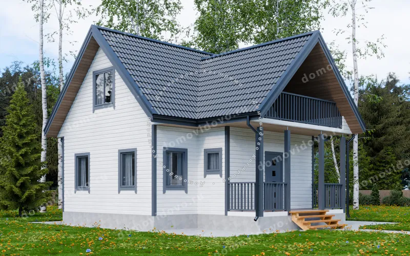 Каркасный дом 9×9 с мансардой