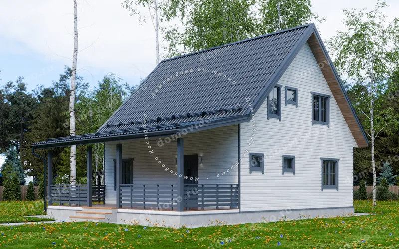 Каркасный дом 8х9 с мансардой